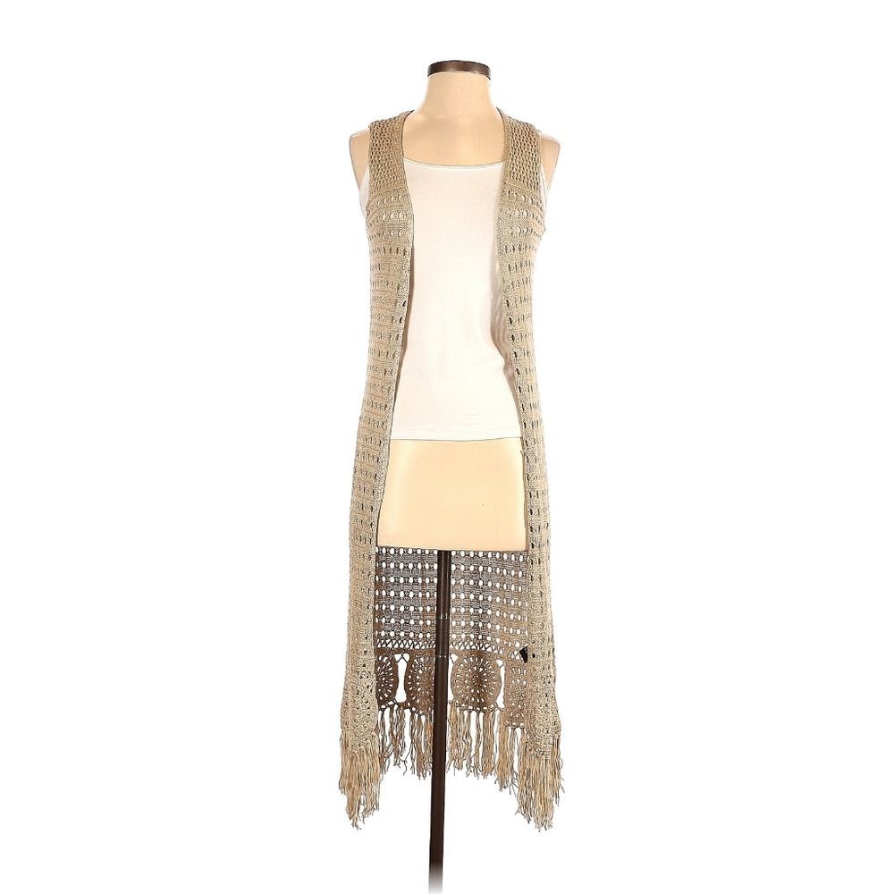 Cliché | Women's tan crochet cardigan size M